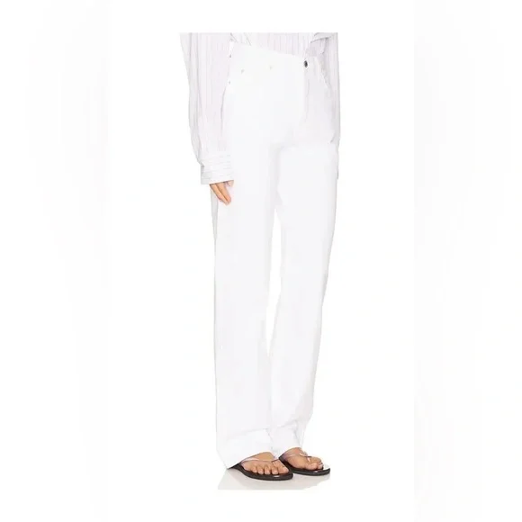 NWT GRLFRND The Graham High Rise Straight Denim Jean Centinela Ave White Size 28 - Picture 2 of 7